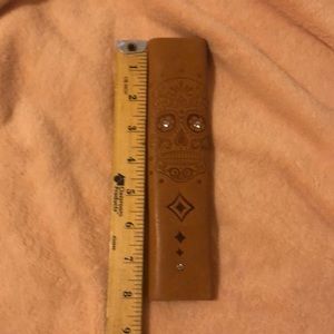 Genuine leather ponytail hair glove